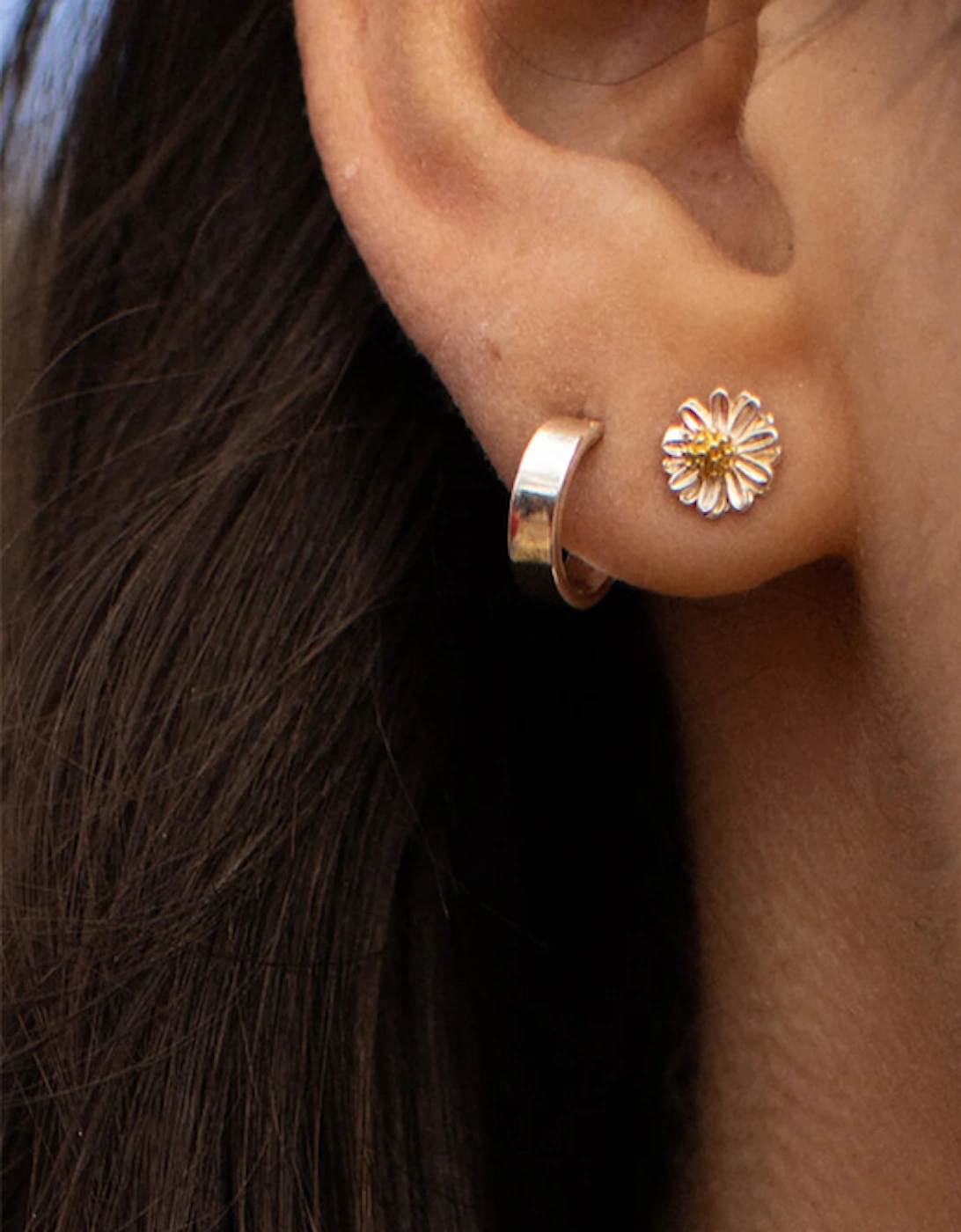Mini Wildflower Earrings Silver Plated