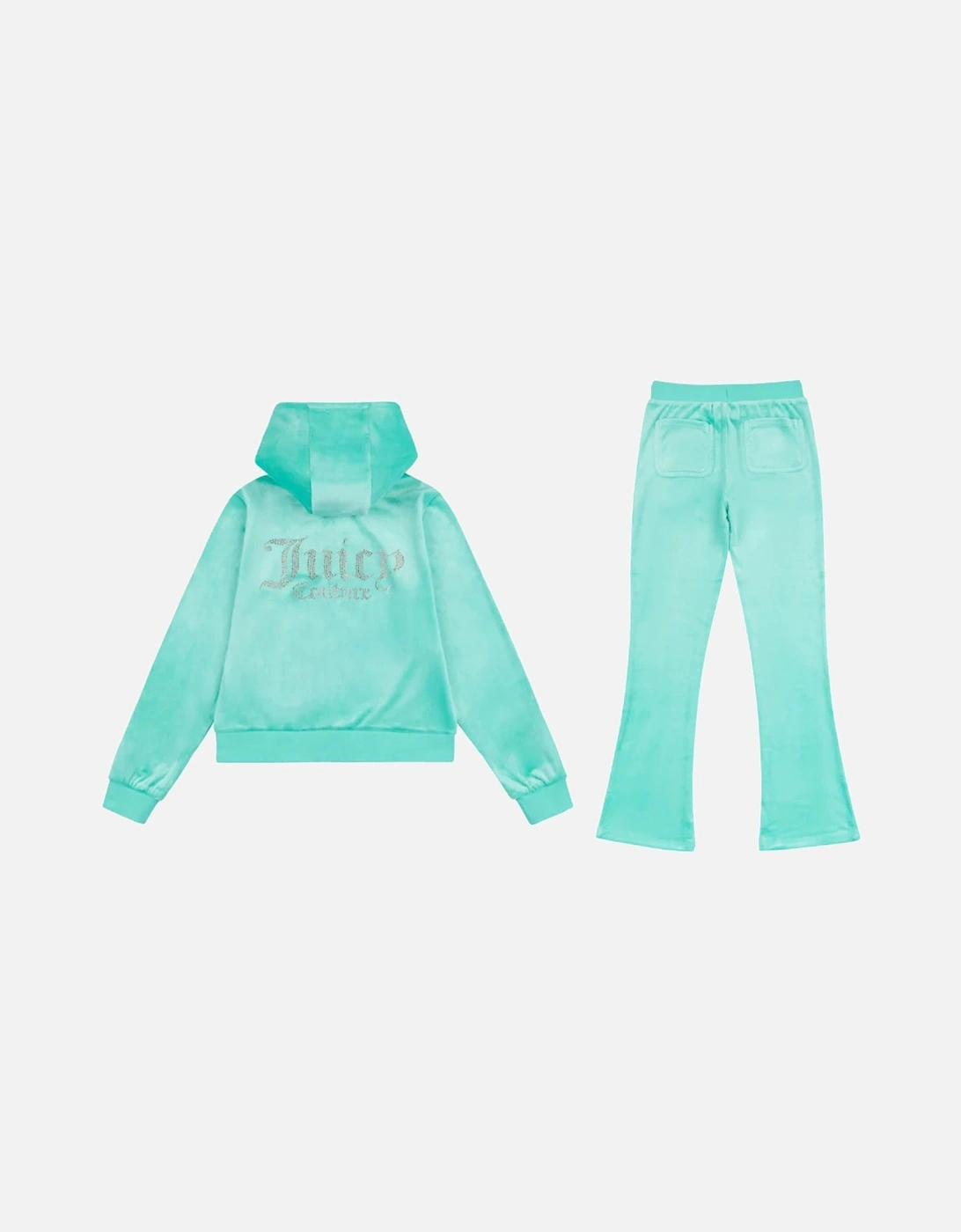 GIRLS TURQOISE SOFT VELOUR TRACKSUIT