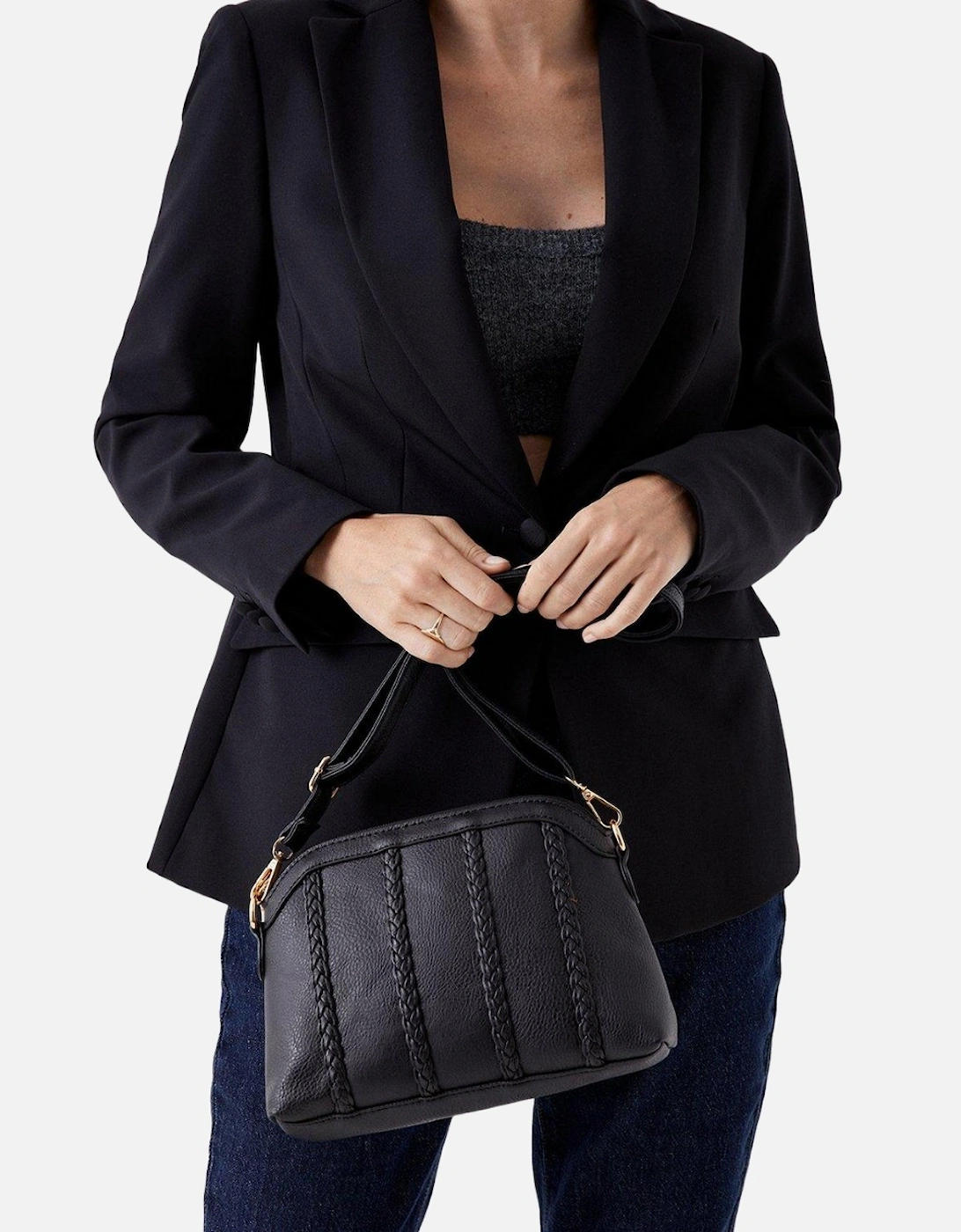 Womens/Ladies Donna Plaited Crossbody Bag