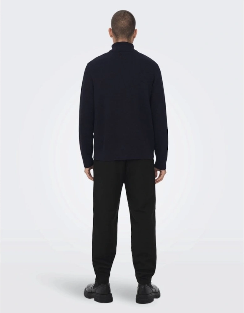 Phil Knitted Turtle Neck - Navy Blue