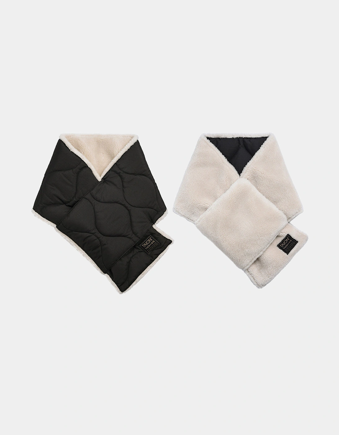 Military Reversible Down Scarf - Black/Cream, 2 of 1