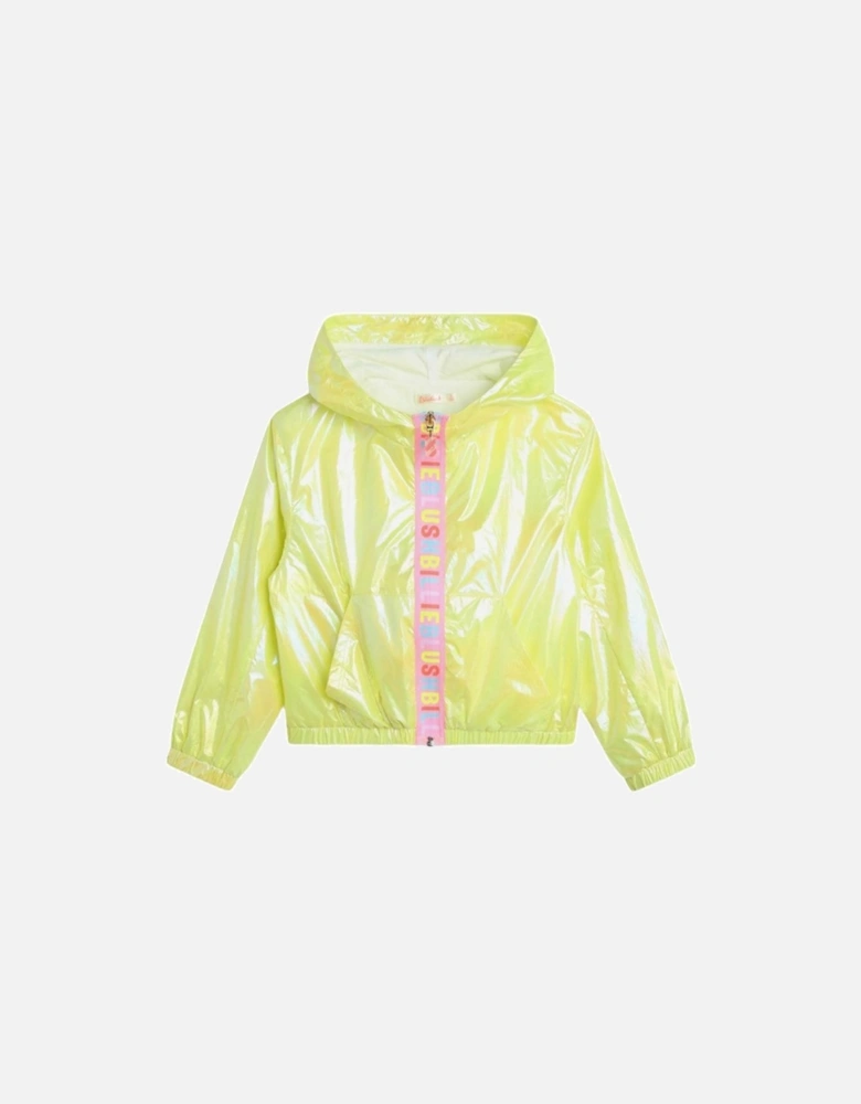 Girls Yellow Hooded Windbreaker