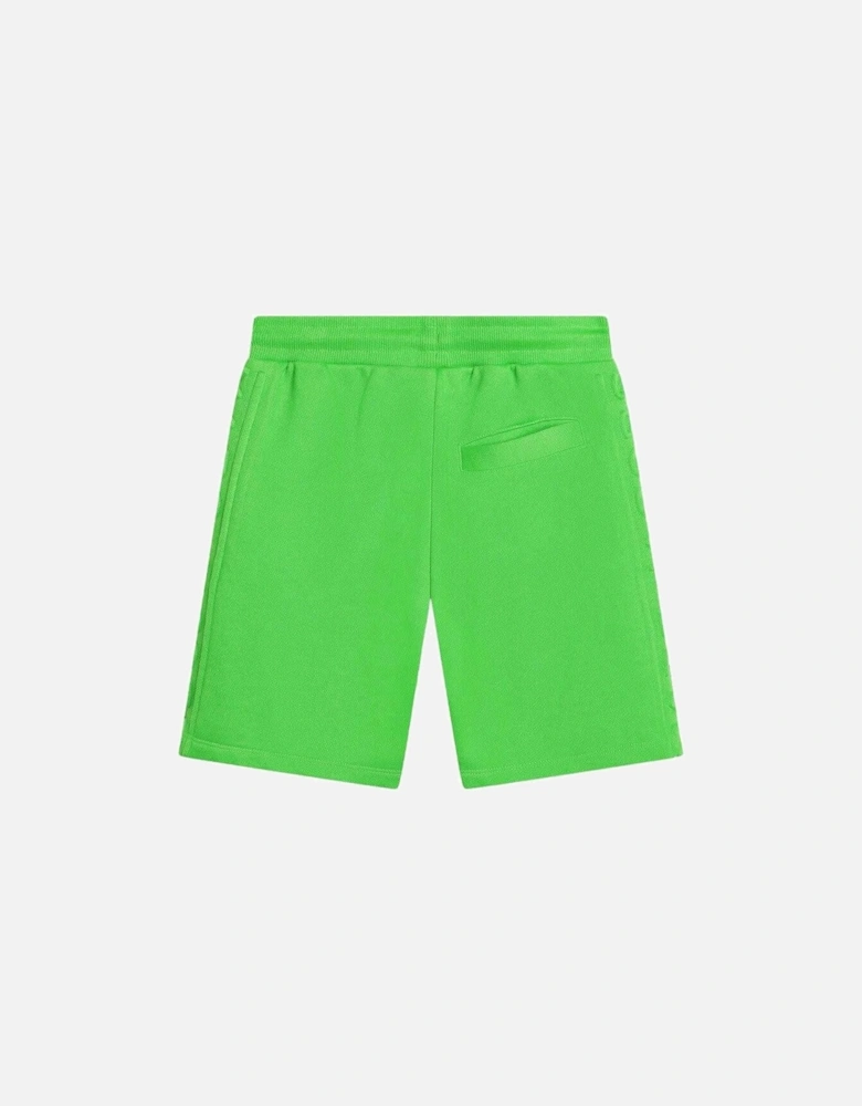 Boys Green Embossed Logo Shorts