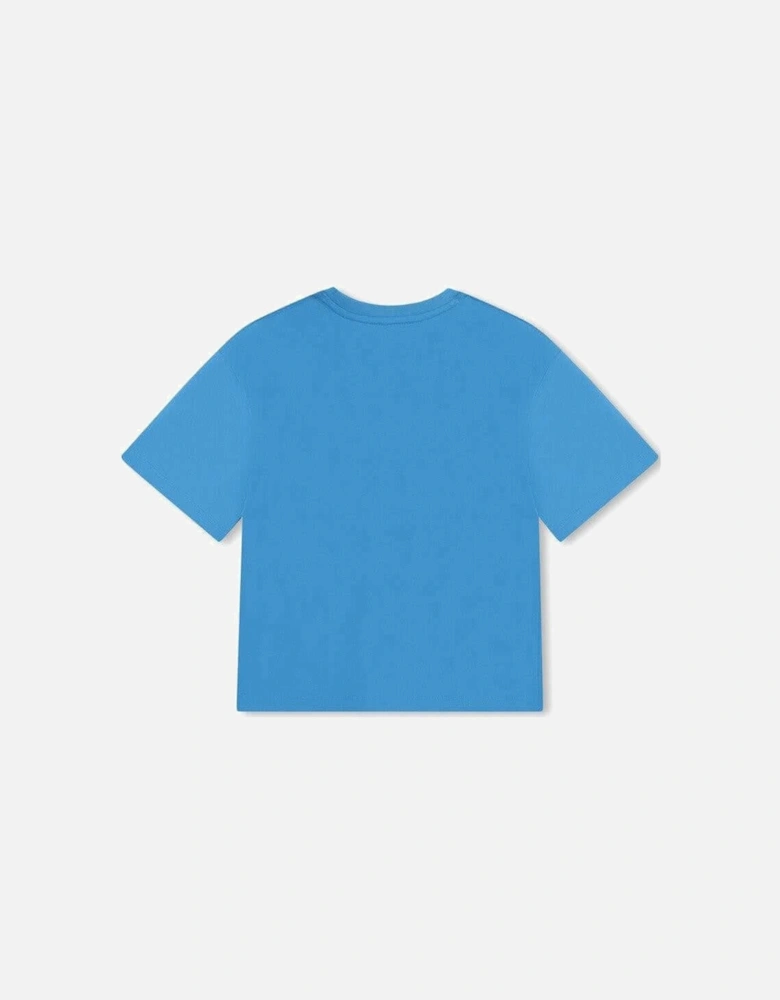 Boys Blue Embossed Short Sleeve T-Shirt