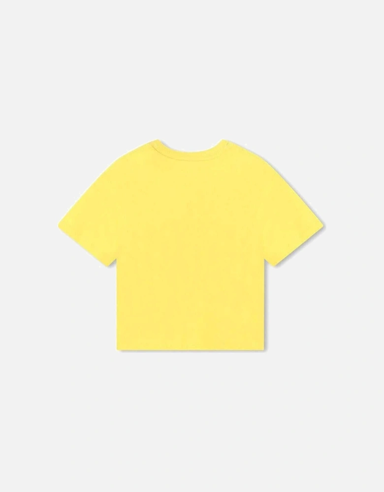 Boys Yellow Embossed Short Sleeve T-Shirt