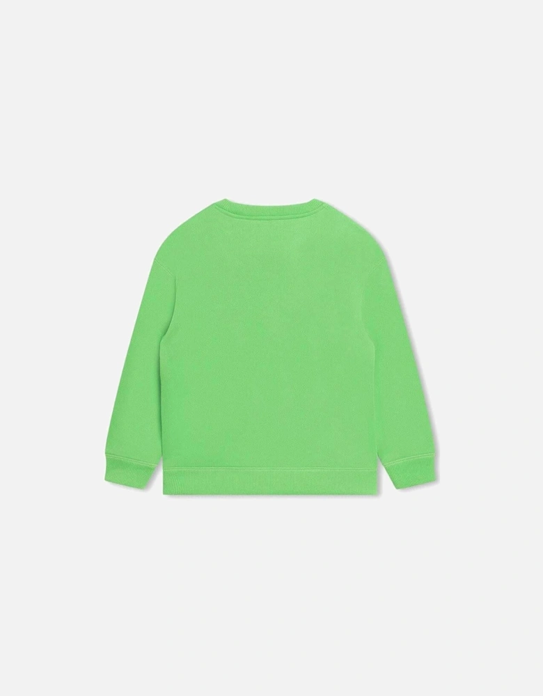 Boys Green Embossed Logo Sweatshirt