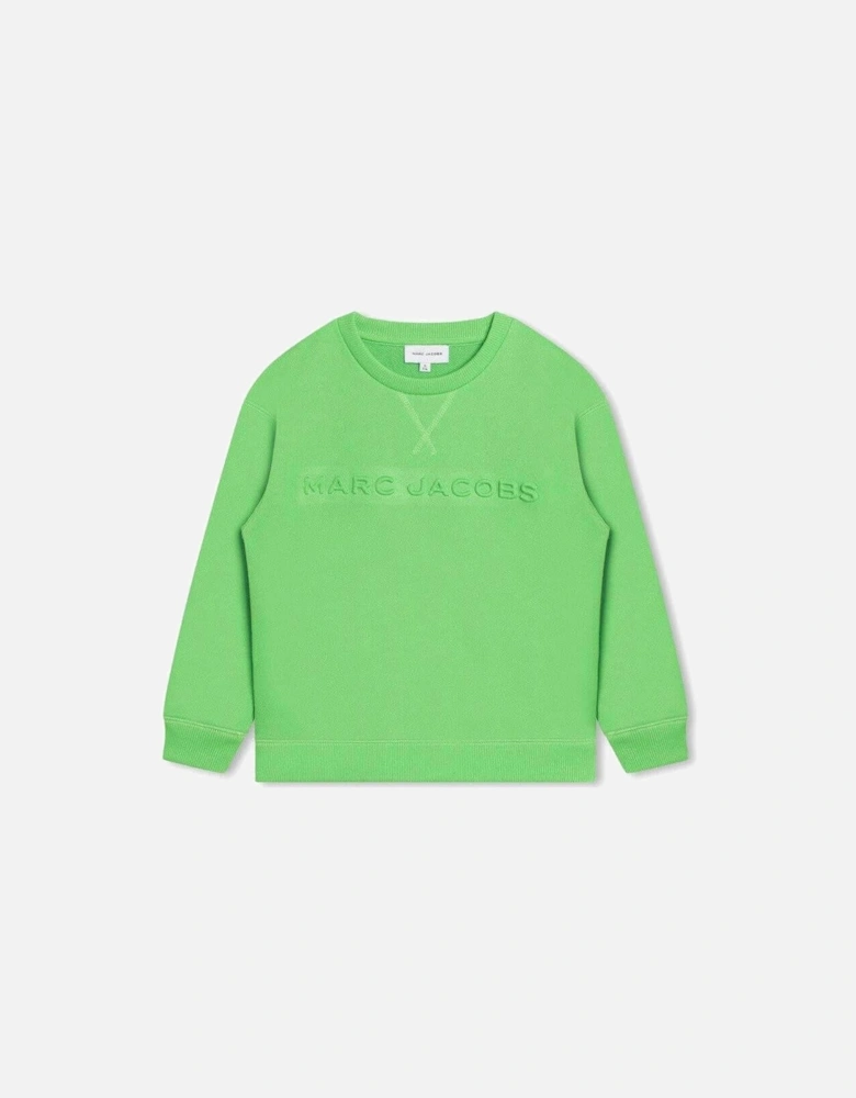 Boys Green Embossed Logo Sweatshirt