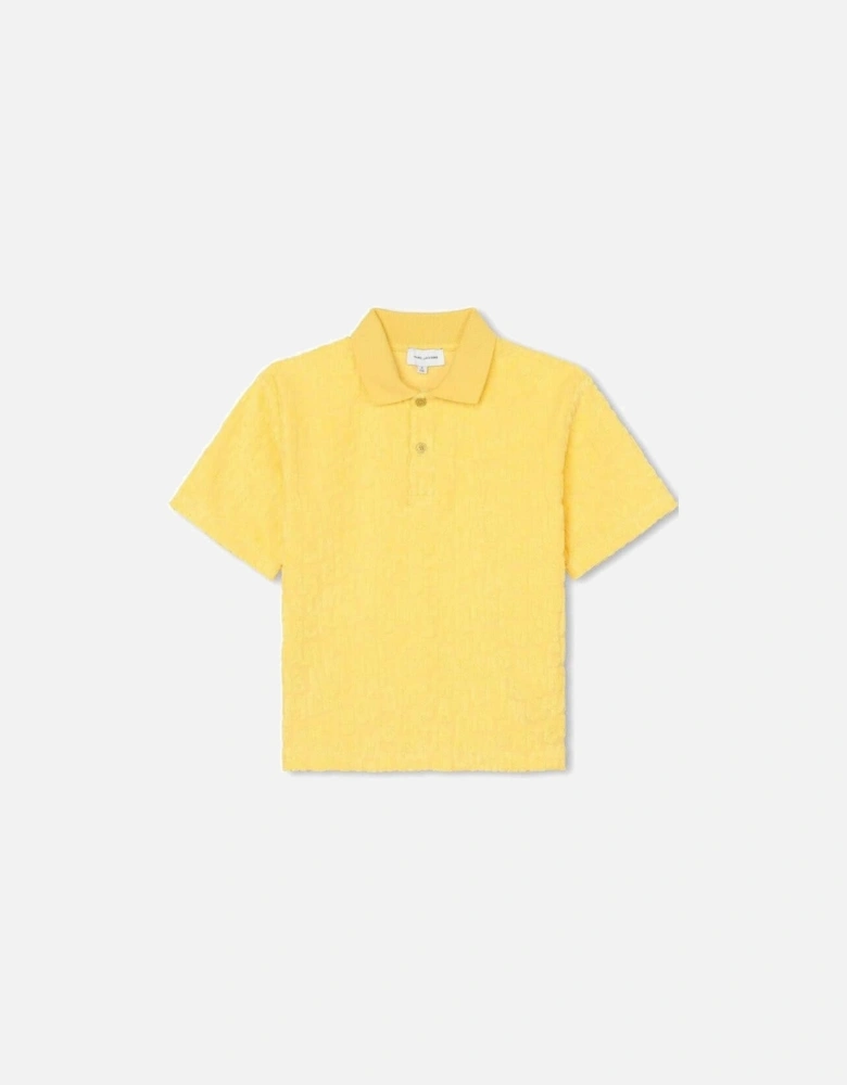 Boys Yellow Short Sleeve Towelling Polo