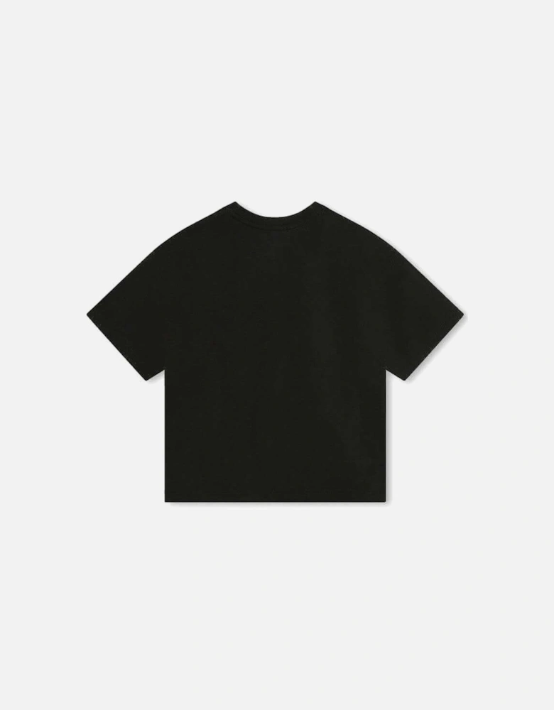 Boys Black Graffiti Logo Short Sleeve T-Shirt