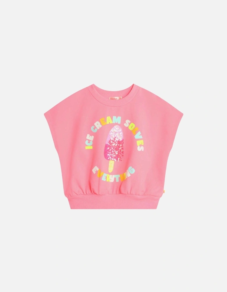 Girls Pink Ice Cream Sweatshirt