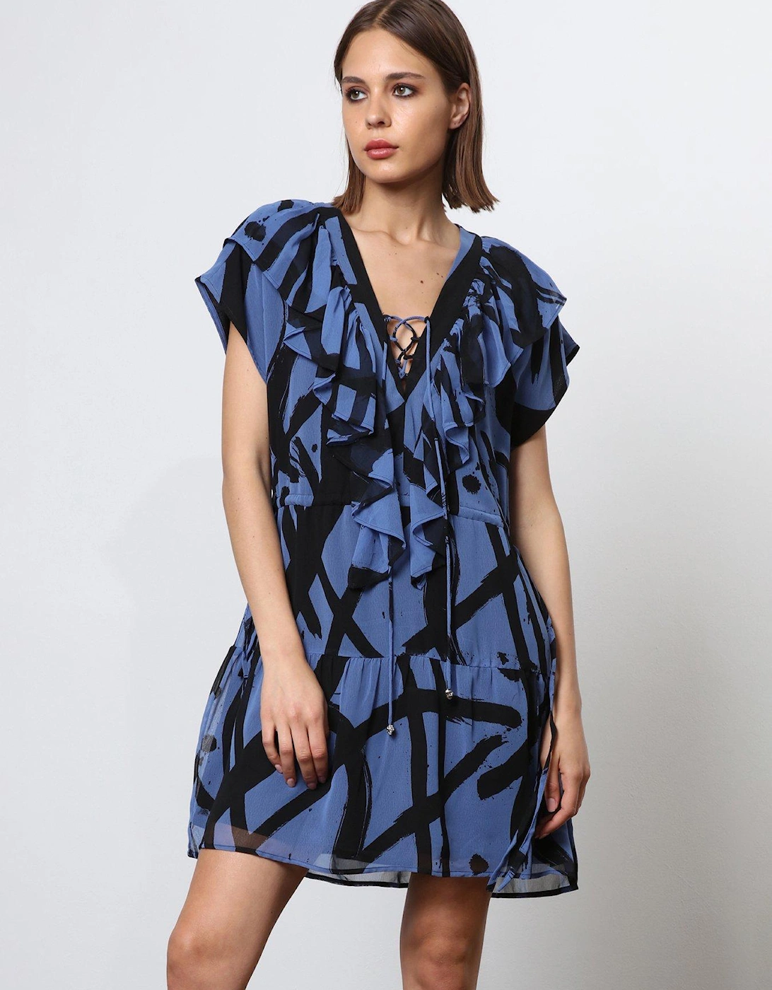 Tiered Mini Dress - Blue, 2 of 1