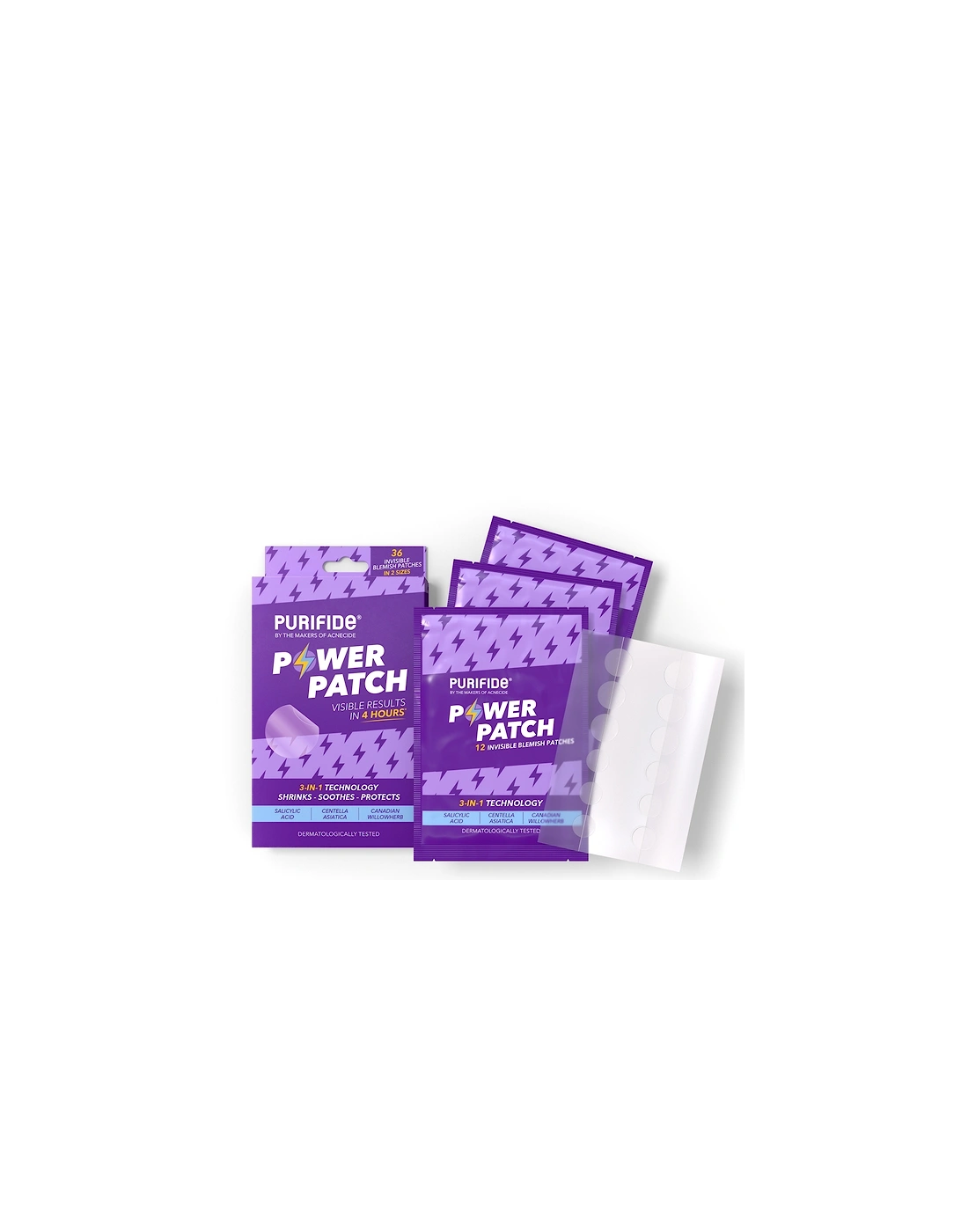 PURIFIDE by 3-in-1 Power Patch Salicylic Acid Spot Patches for Blemish-Prone Skin 36 Spot Stickers, 2 of 1