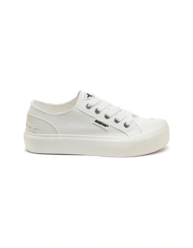 Jazzin Plus Lace up Plimsolls - White