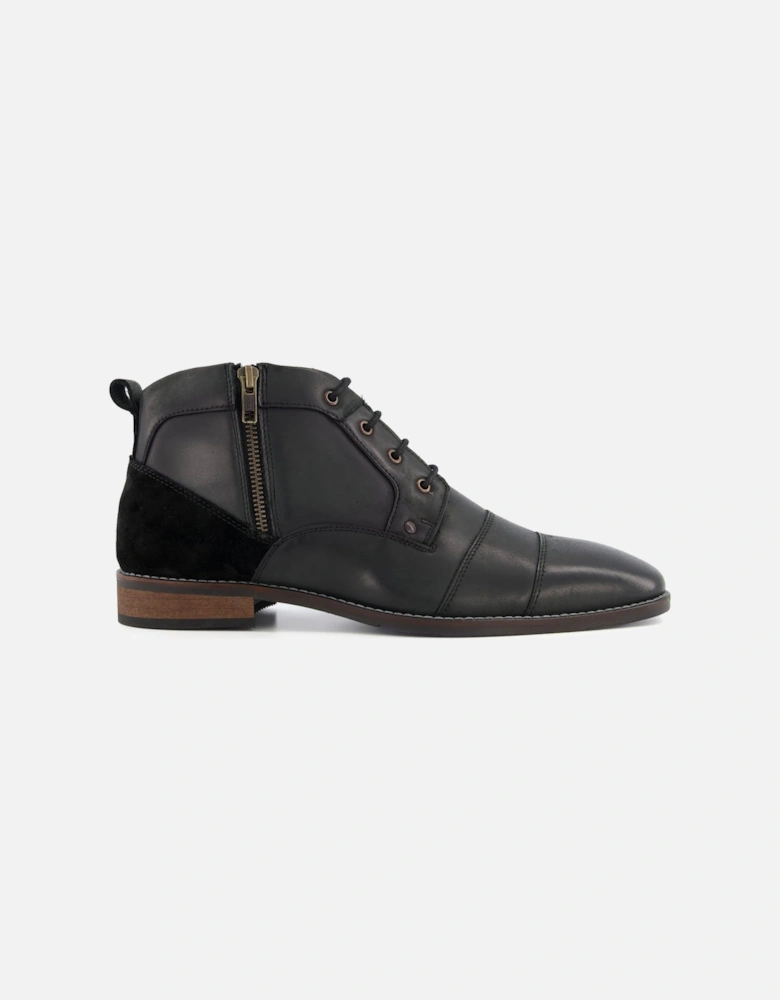 Mens Capitol - Casual Zip Detail Lace-Up Boots