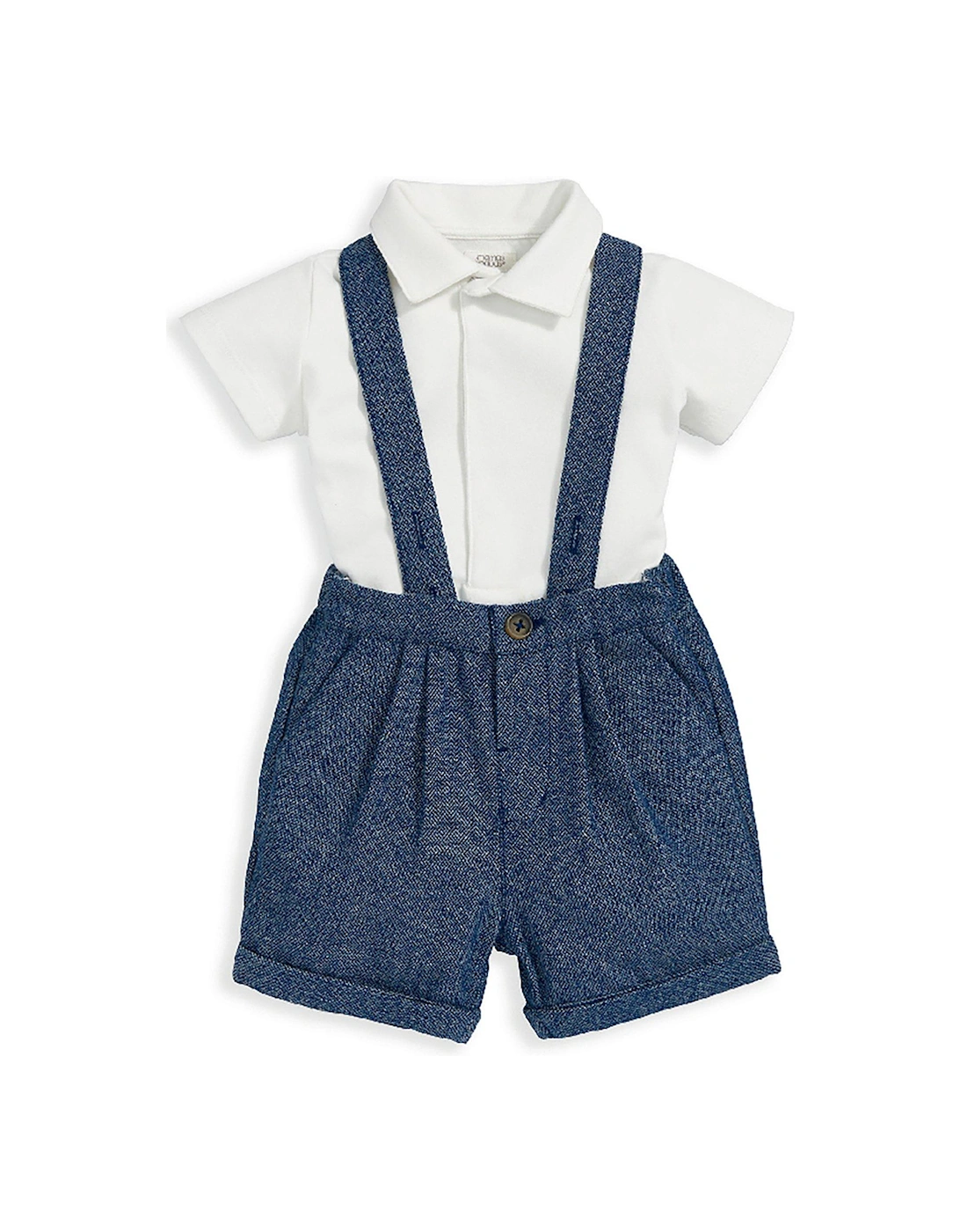 Baby Boys 2 Piece Dungaree Short And Bodysuit - Blue, 2 of 1