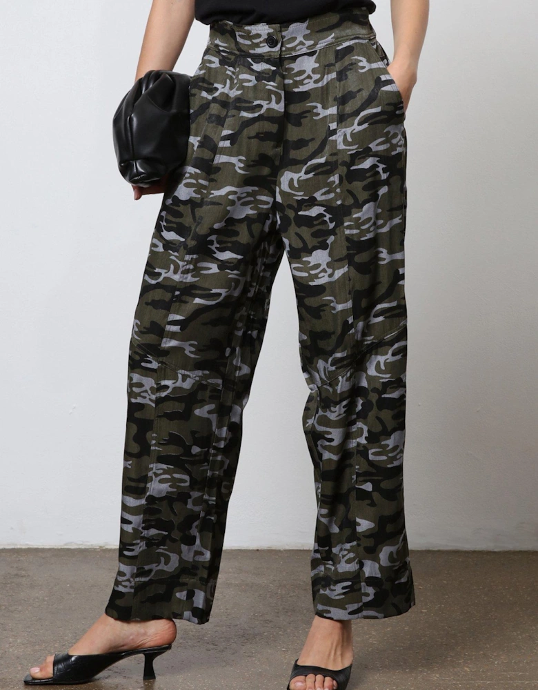 Wide Leg Cargo Trousers - Multi