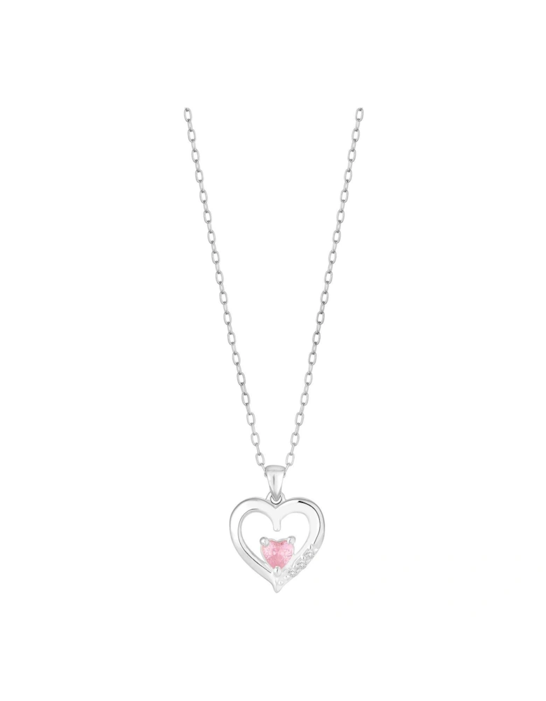 Sterling Silver 925 Pink Heart Pendant