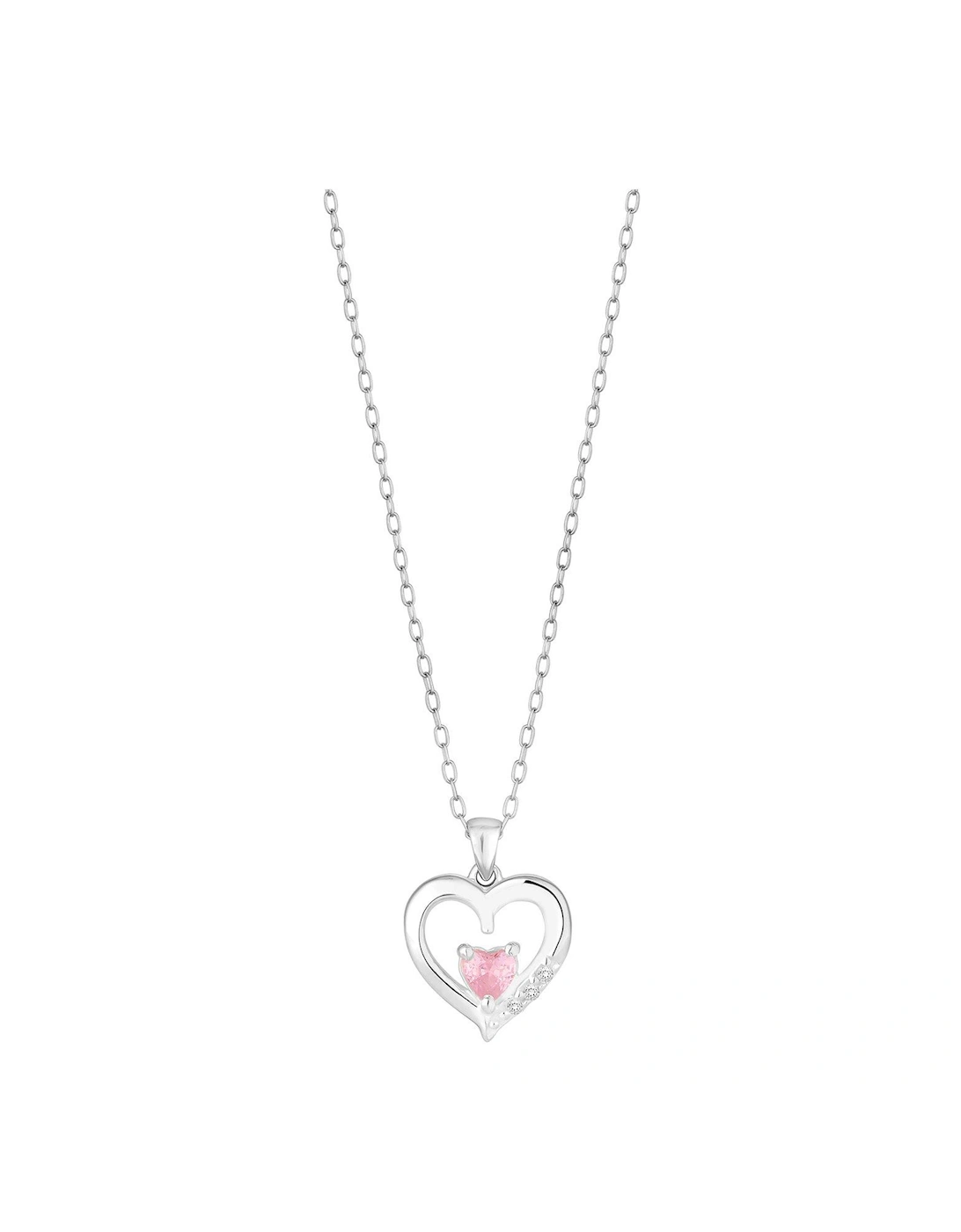 Sterling Silver 925 Pink Heart Pendant, 2 of 1