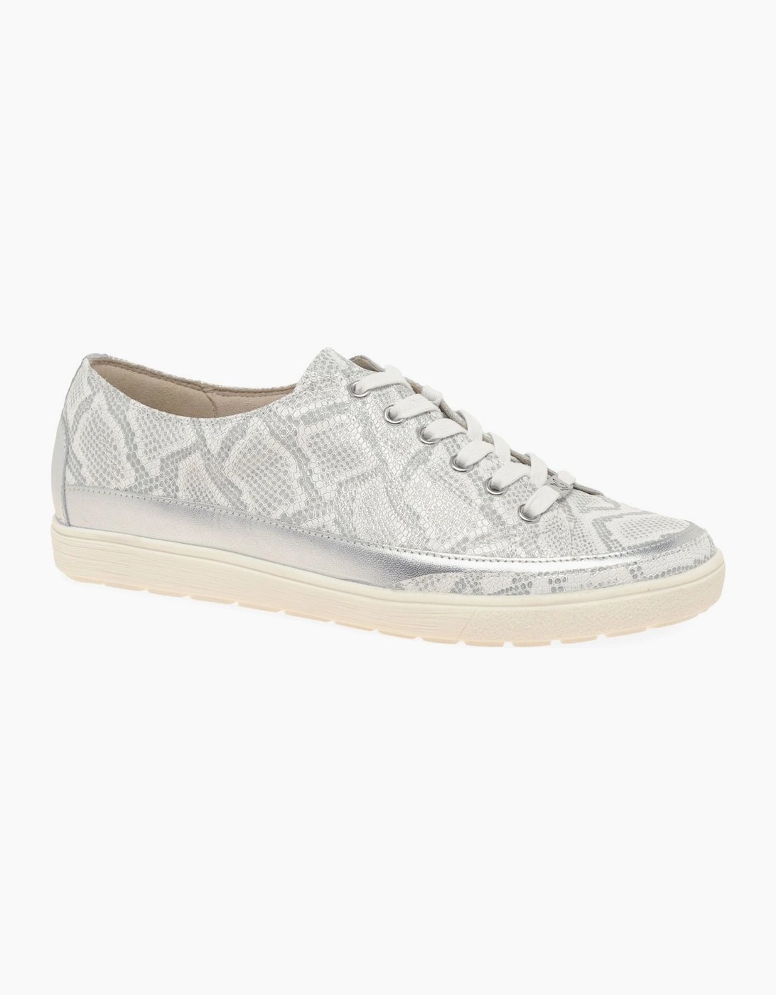 Caprice Women's Star Womens Casual Lace Up Trainers - Silver - Size: 3.5