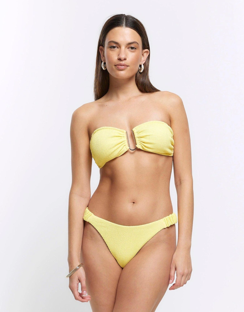 Scrunchie Textured Bikini Brief - Light Yellow