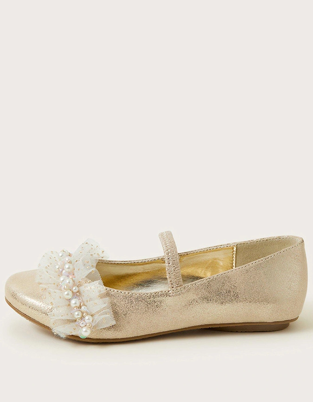 Girls Low Cluster Beaded Ballerina Shoes - Gold, 2 of 1