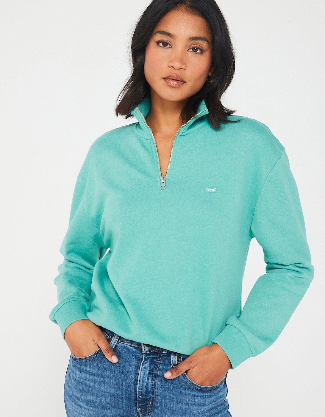 Everyday 1/4 Zip Sweatshirt - Beryl Green, 3 of 2