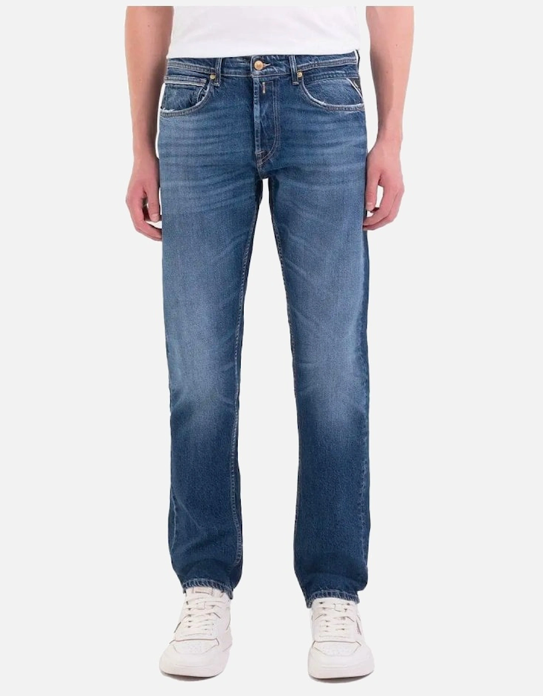 Replay Men's Blue Grover Straight Fit Denim Jeans 009 - : 32/32 32W 32L