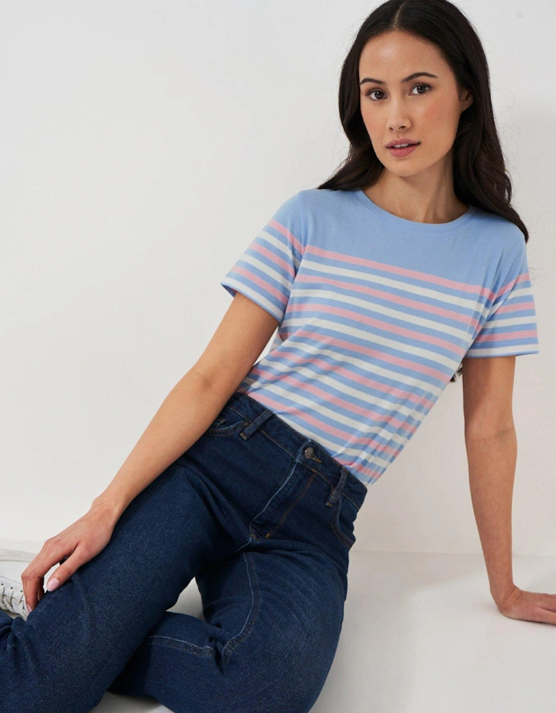 Breton Striped Cotton Jersey T-Shirt - Blue