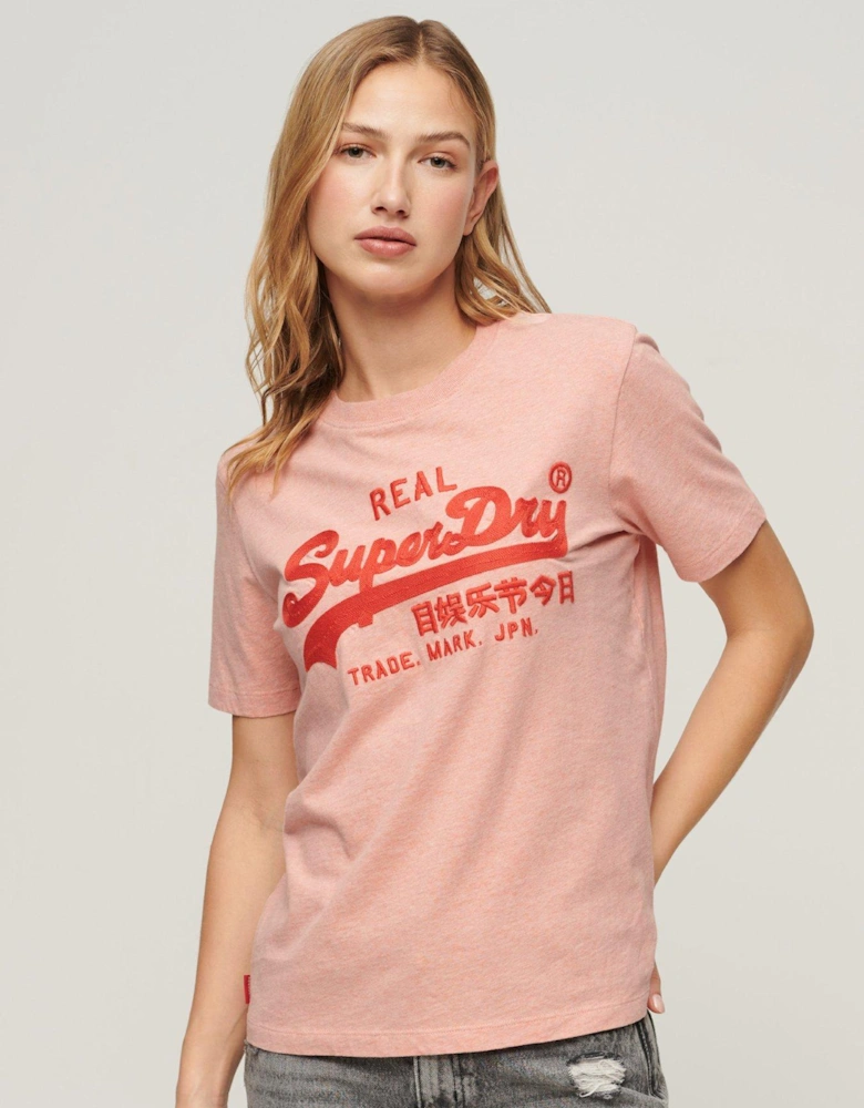 Embroidered Vintage Logo T-shirt - Pink