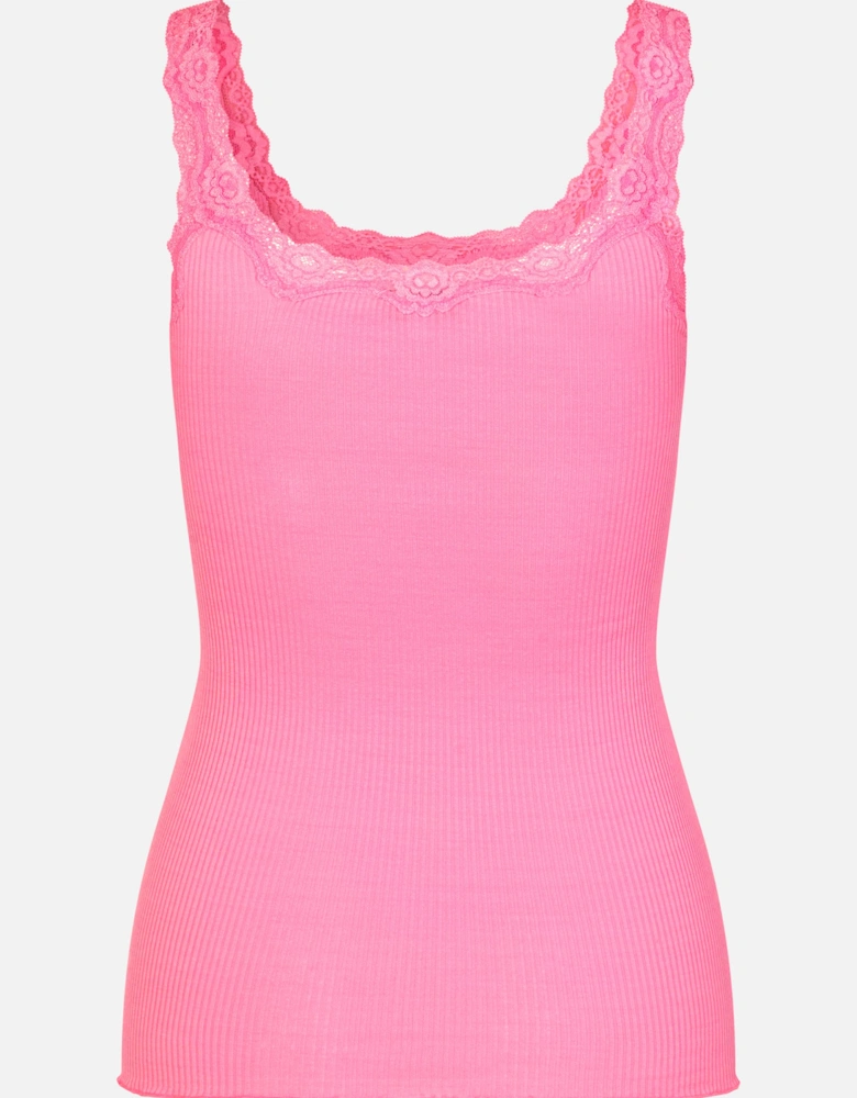 Silk camisole in dolly pink
