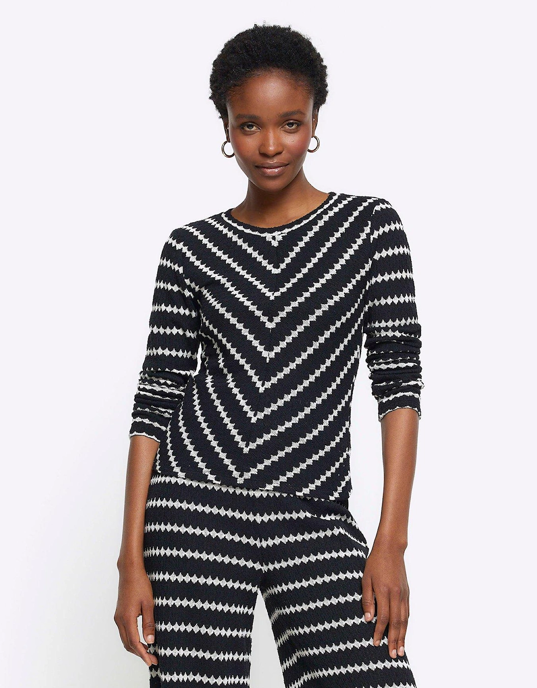 Crochet Stripe Top - Black, 6 of 5