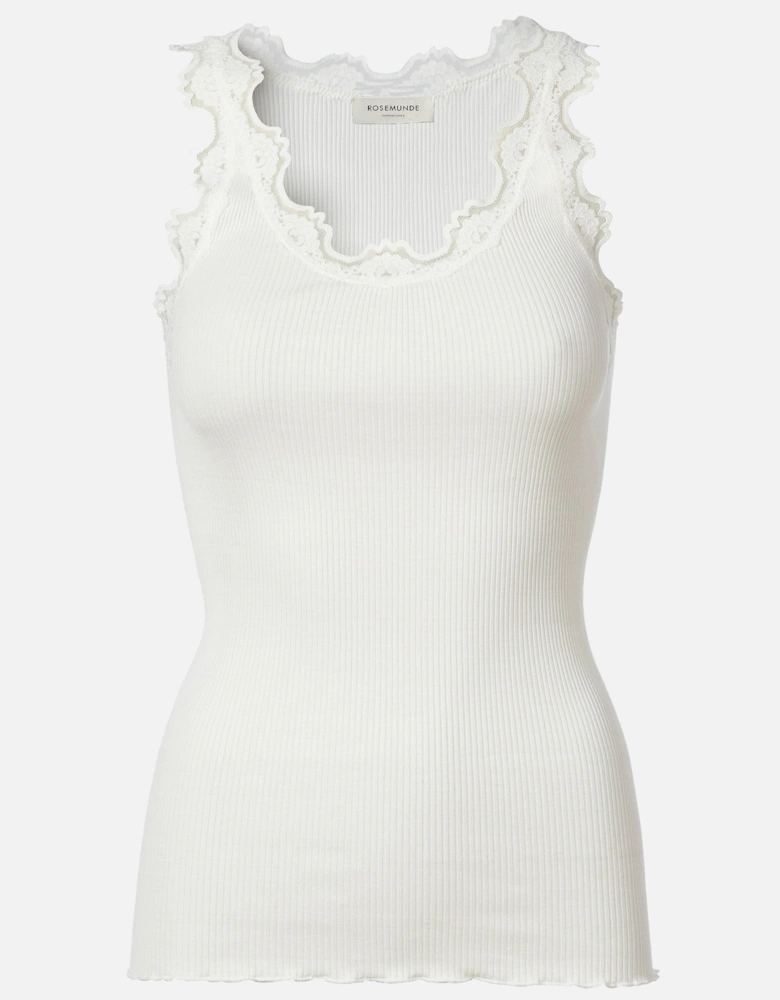 Silk top with lace