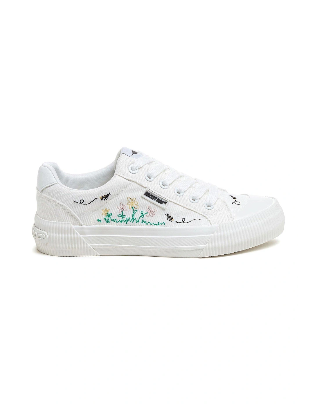 Cheery Embroidered Canvas Plimsolls - White Multi, 2 of 1