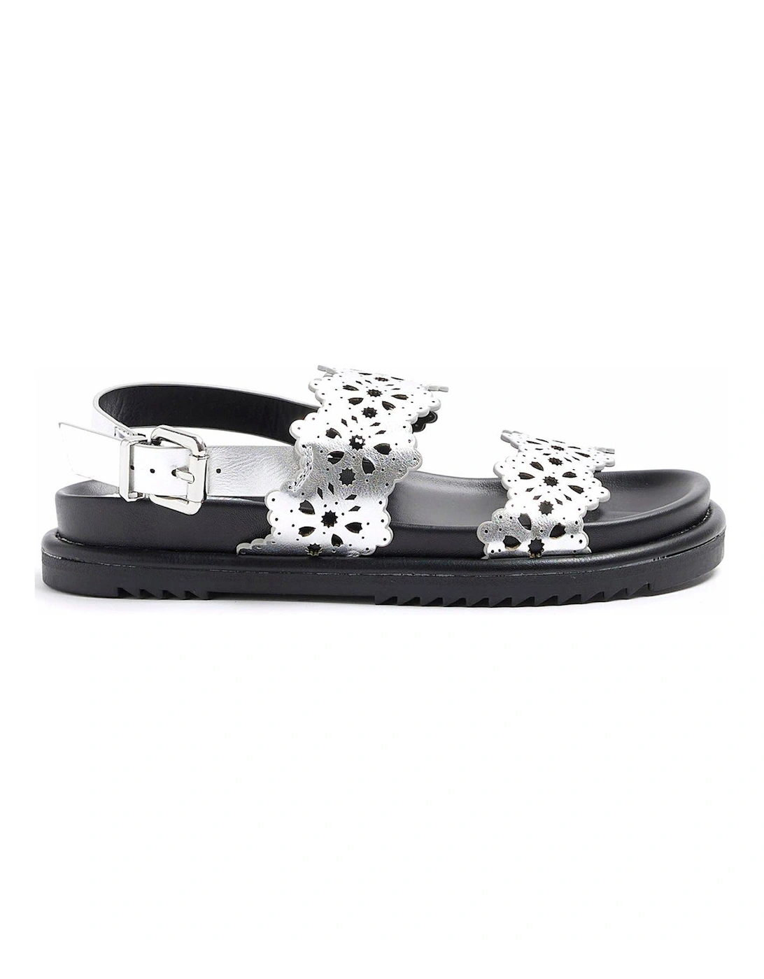 Laser Cut Sandals - Silver, 3 of 2