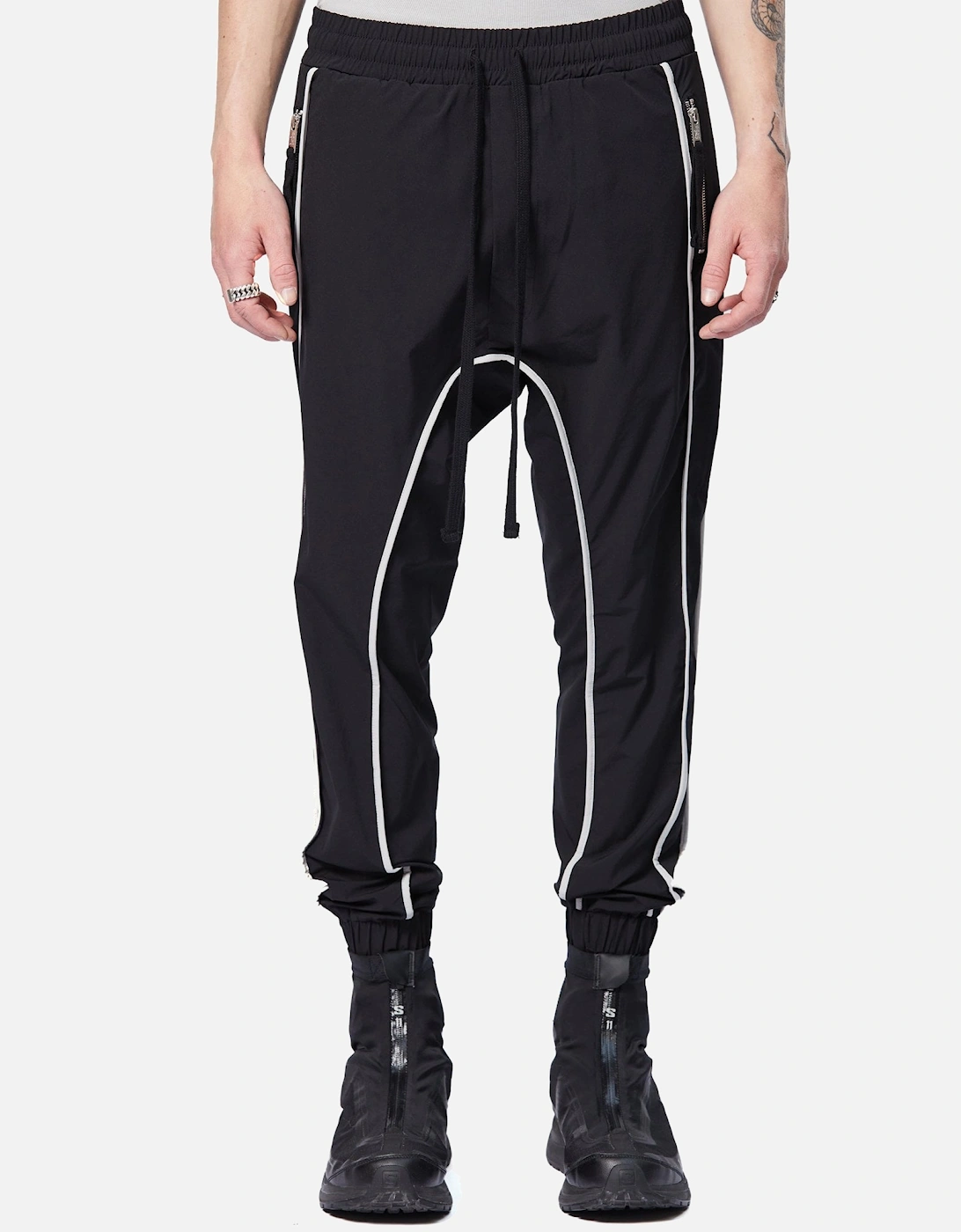 Contrast Pipping Black Cuffed Trouser, 5 of 4