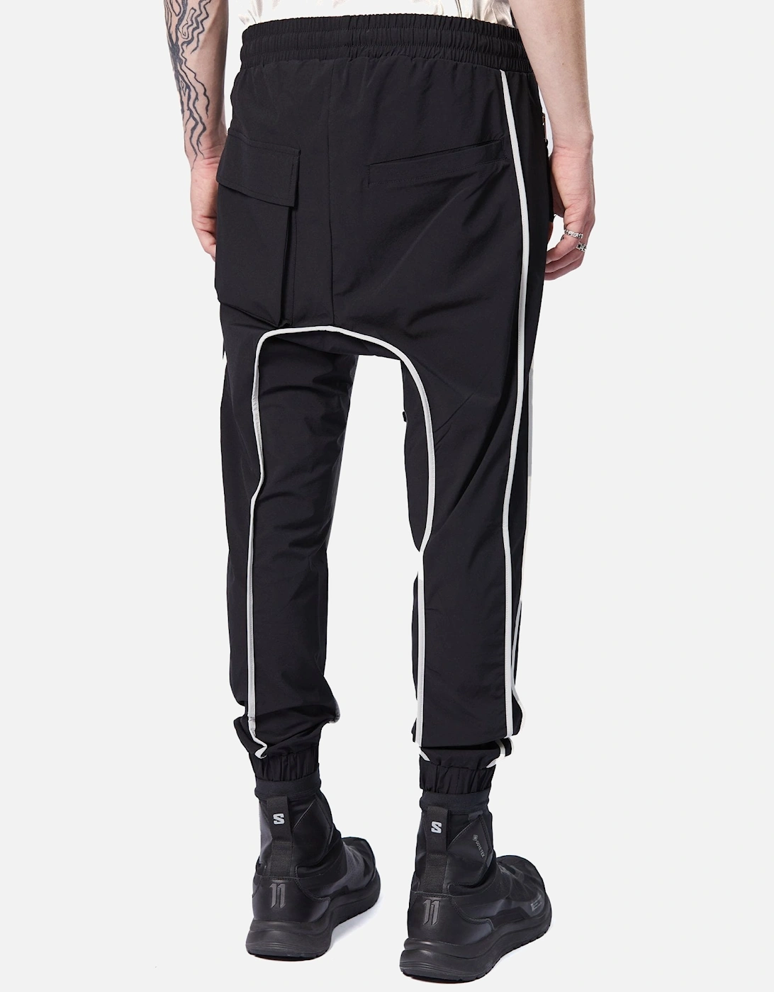 Contrast Pipping Black Cuffed Trouser