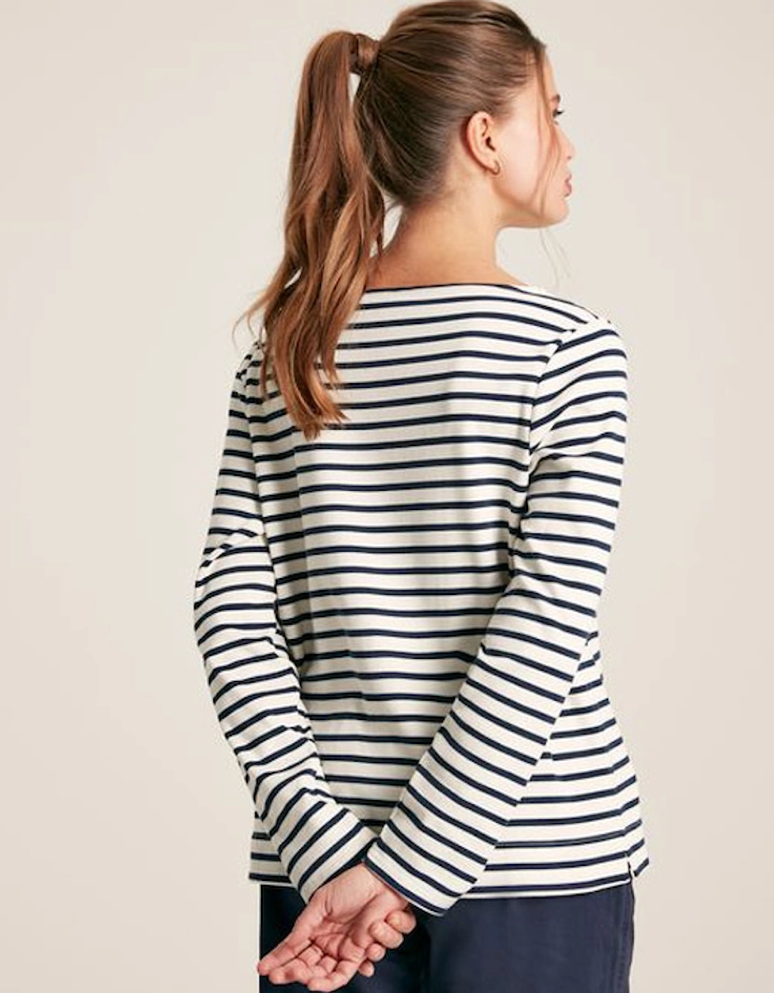 Women's New Harbour Relaxed Fit Boat Neck Breton Top Cream/Navy Stripe