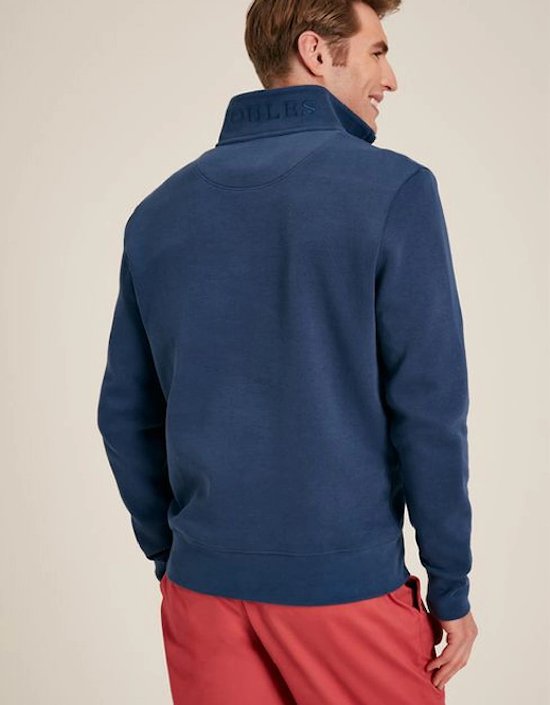 Men's Alistair Quarter Zip Cotton Sweatshirt Blue