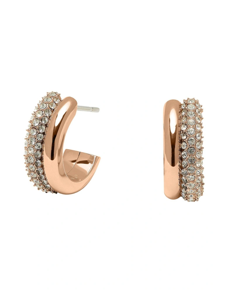 Entwine Rose Gold IP Hoop Earrings