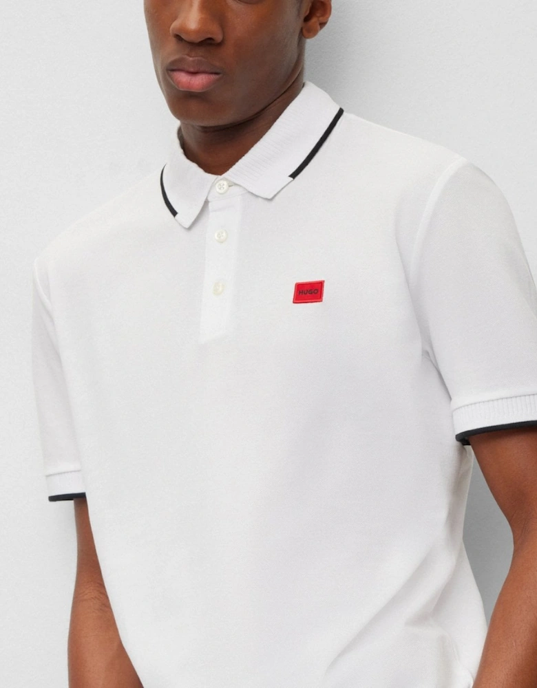 HUGO Deresino232 Mens Tipped Polo Shirt With Logo Label