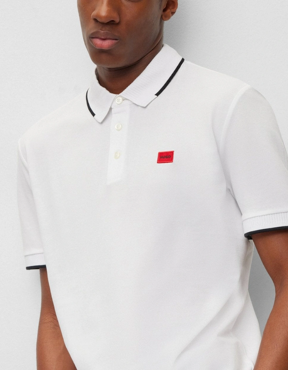 Deresino232 Mens Tipped Polo Shirt With Logo Label