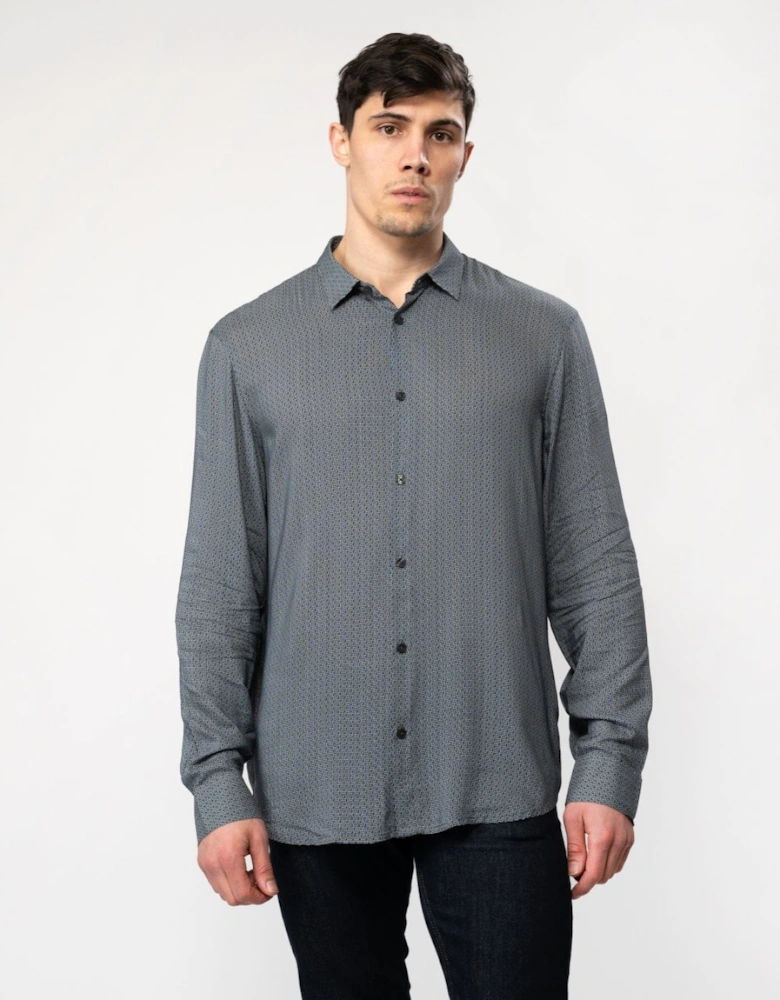 Mens Long Sleeve Pattern Print Shirt