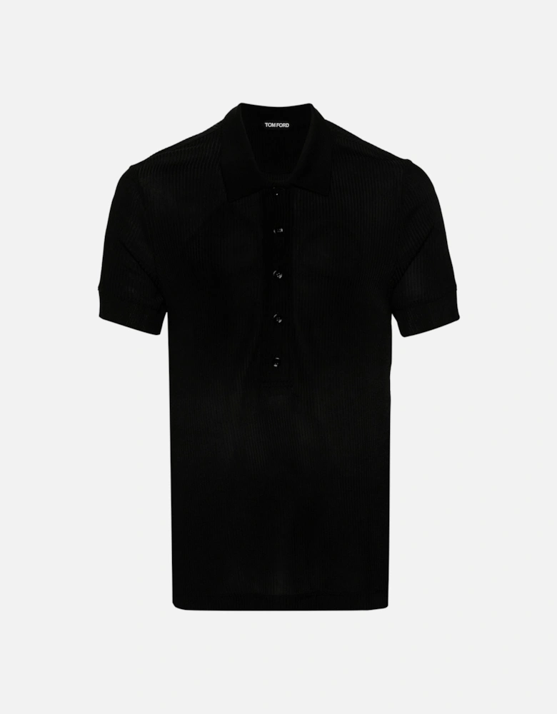 Luster Viscose Polo Shirt Black