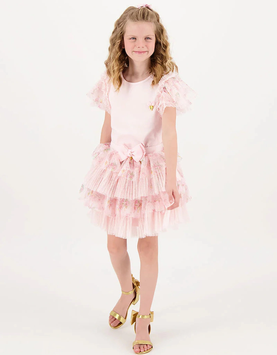 Pale Pink Floral Skirt Set