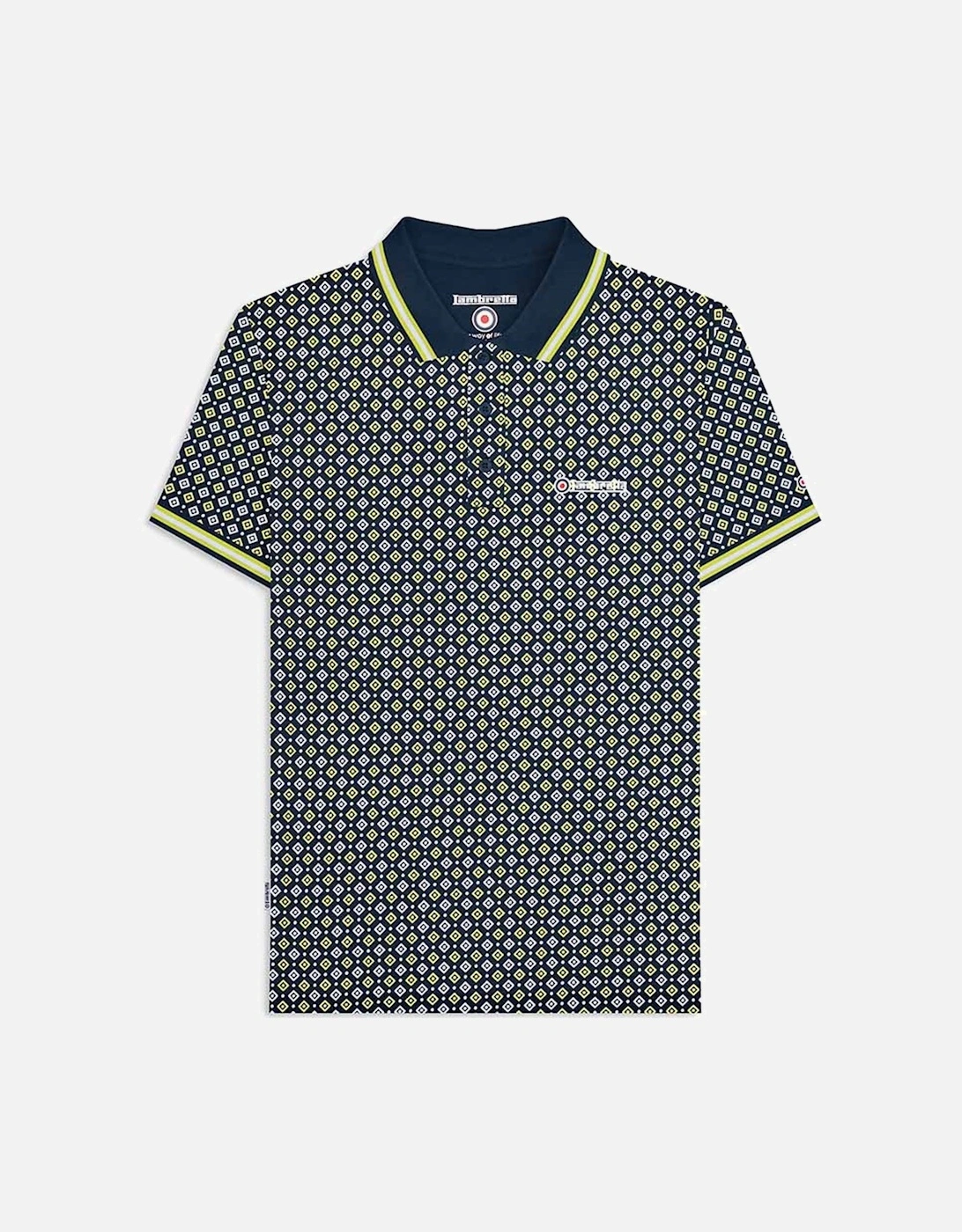 Mens Geometric Allover Print Polo Shirt, 12 of 11