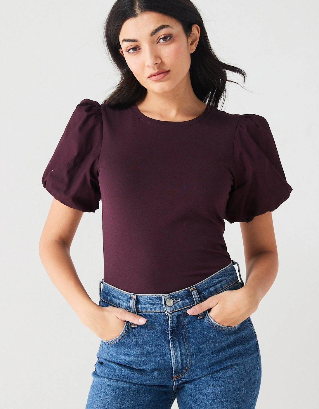 Woven Sleeve Puff Top, 7 of 6