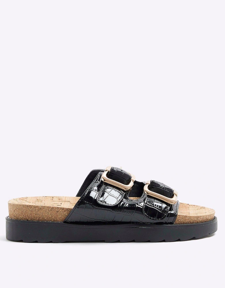 Double Buckle Sandal - Black