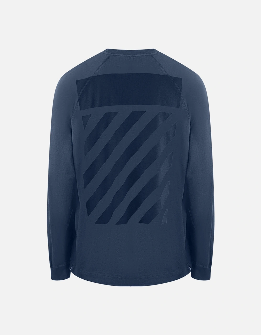 Diag Line Back Logo Navy Blue Sweatshirt