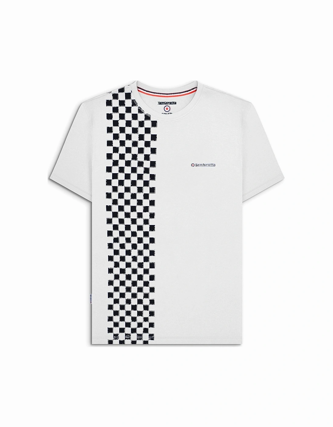 Mens Two Tone Stripe Checkerboard T-Shirt