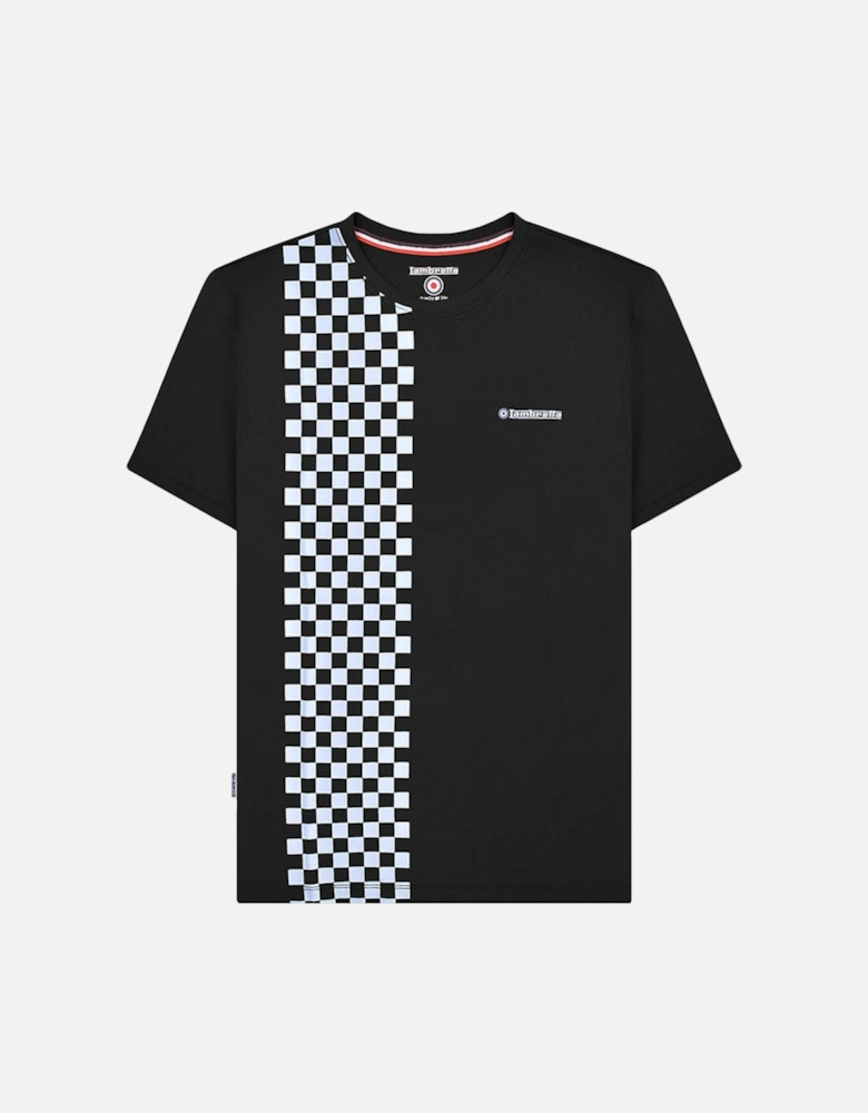Mens Two Tone Stripe Checkerboard T-Shirt